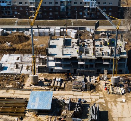 Multi-storey building. Construction of multi-storey residential building
