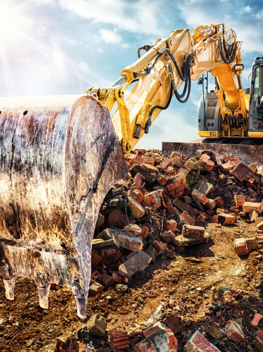 Demolishing an old industrial building